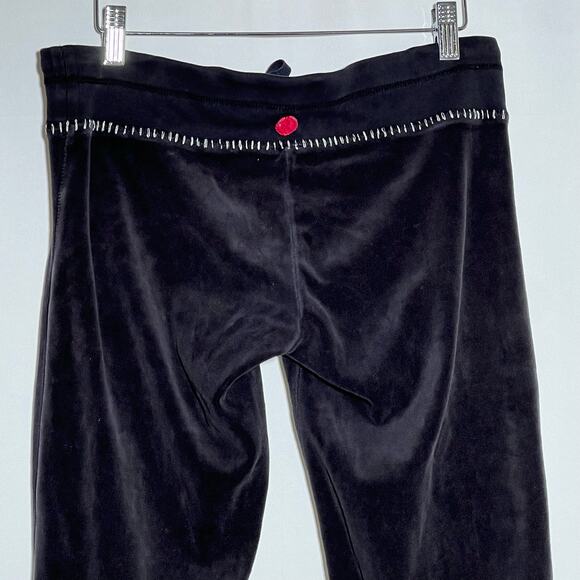 Twisted Heart Y2K Velour Embelished Sweat Pants Black Womens Size M Lounge - Picture 6 of 9